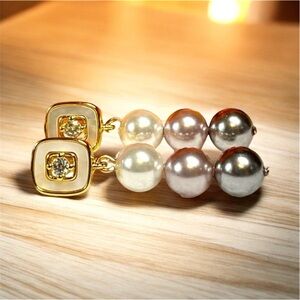 Neutral tone Sea shell pearl earrings-you need to see these